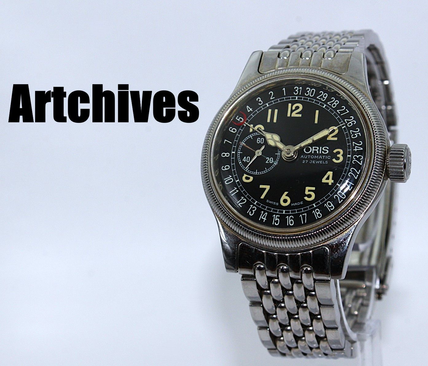 『VRW-1907』☆時計☆ORIS (オリス)☆7462☆ビッグクラウン ポインターデイト☆BK文字盤 ボーイズ 自動巻き 稼働品☆