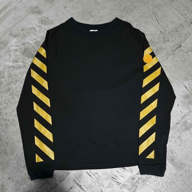 MONCLER 17aw OFF-WHITE DIAG L/S TEE SIZE-M B209H8001150 モンクレール オフホワイト 長袖Tシャツ 心斎橋店