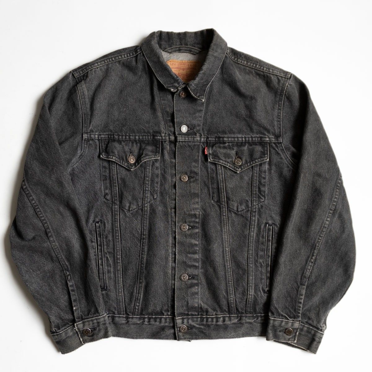 【雰囲気抜群/ビッグサイズ】 LEVI'S 【80s 75506-0259/先染め ブラック デニムジャケット 】44 リーバイス 80年代 26060318