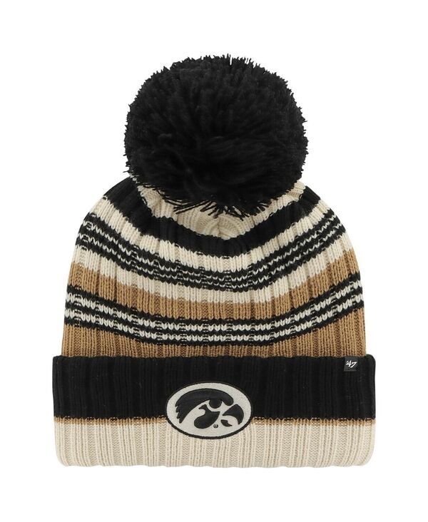 47 ブランド レディース アクセサリー 帽子 ニット 47 Brand Womens Khakiowa Hawkeyes Barista Cuffed Knit Hat with Pom Khaki カーキ