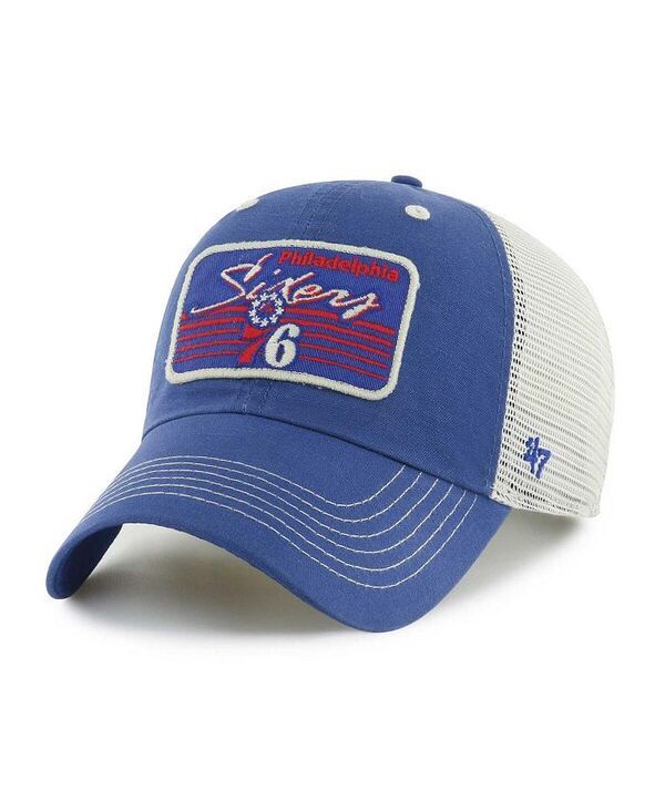47 ブランド メンズ アクセサリー 帽子 47 Brand Mens Royal Philadelphia 76ers Five Point Patch Clean Up Adjustable Hat Royal