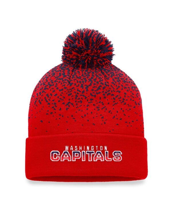 ファナティクス メンズ アクセサリー 帽子 キャップ ニット Fanatics Mens Red Washington Capitals Iconic Gradient Cuffed Knit Hat with Pom Red レッド