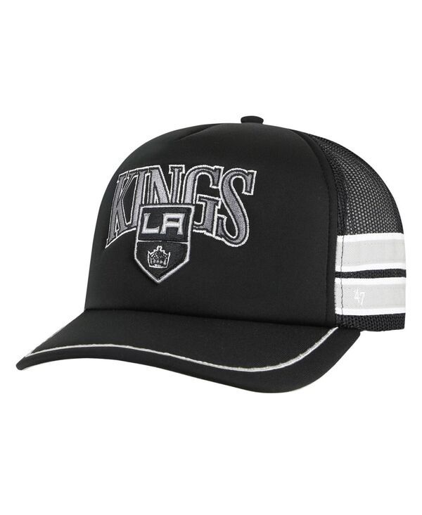 47 ブランド メンズ アクセサリー 帽子 47 Brand Mens Black Los Angeles Kings Sideband Stripes Trucker Snapback Hat Black ブラック