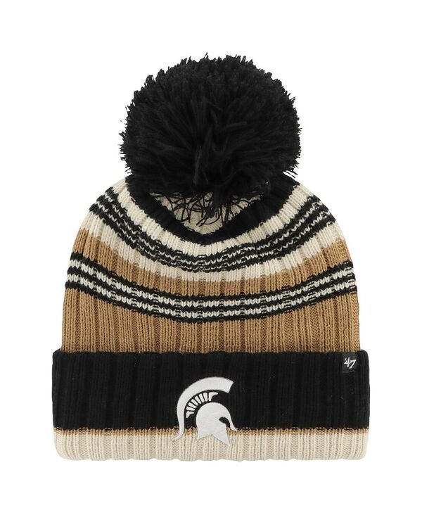 47 ブランド レディース アクセサリー 帽子 ニット 47 Brand Womens Khaki Michigan State Spartans Barista Cuffed Knit Hat with Pom Khaki カーキ