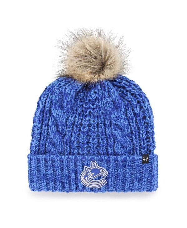 47 ブランド レディース アクセサリー 帽子 ニット ロゴ 47 Brand Womens Blue Vancouver Canucks Logo Meeko Cuffed Knit Hat with Pom Blue ブルー