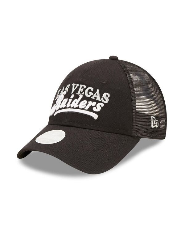 ニューエラ レディース アクセサリー 帽子 New Era Womens Black Las Vegas Raiders Team Trucker 9FORTY Snapback Hat Black ブラック