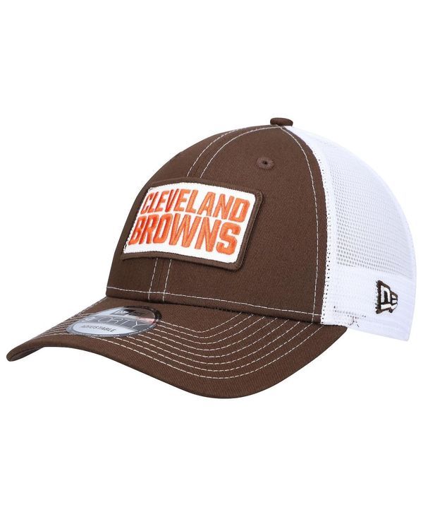ニューエラ メンズ アクセサリー 帽子 New Era Mens Brown Cleveland Browns 9FORTY Trucker Snapback Hat Brown ブラウン
