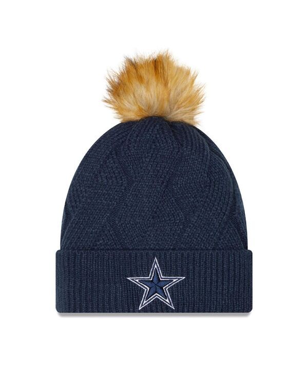 ニューエラ レディース アクセサリー 帽子 ニット New Era Womens Navy Dallas Cowboysnowy Cuffed Knit Hat with Pom Navy ネイビー