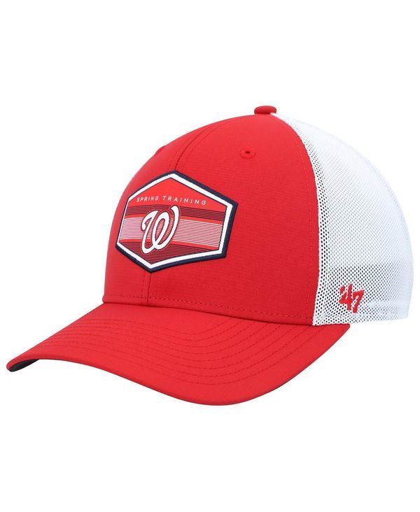 47 ブランド メンズ アクセサリー 帽子 47 Brand Mens Red White Washington Nationals Spring Training Burgess Trucker Snapback Hat Red White ホワイト 10,124円