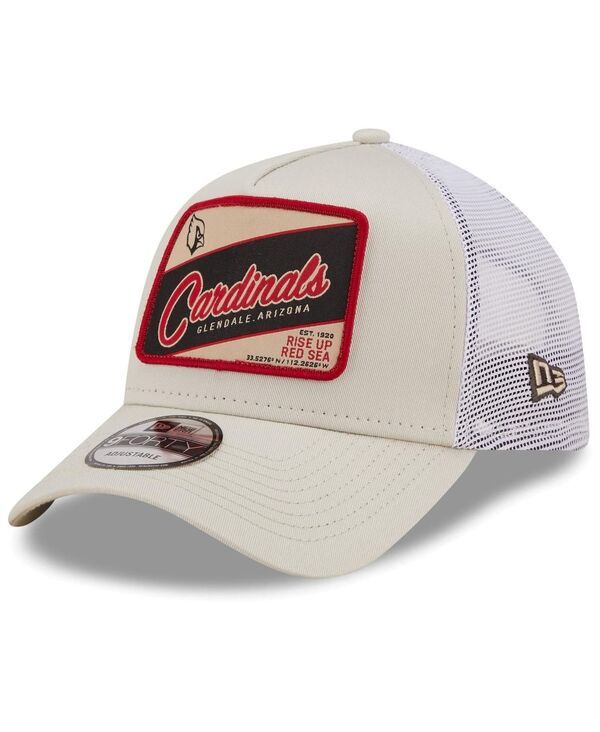 ニューエラ メンズ アクセサリー 帽子 New Era Mens Khaki White Arizona Cardinals Happy Camper AFrame Trucker 9FORTY Snapback Hat Khaki White ホワイト