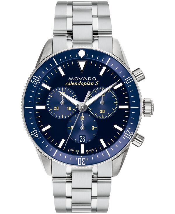 モバド メンズ アクセサリー 腕時計 Tシャツ Movado Mens Heritage SilverTone Stainless Steel Bracelet Watch 42mm Silver シルバー