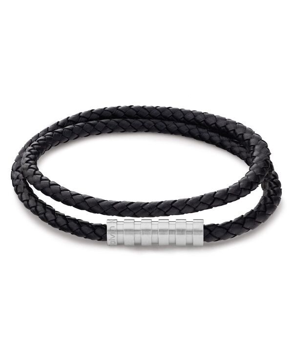 カルバンクライン メンズ アクセサリー ブレスレット・バングル・アンクレット レザー Calvin Klein Mens Tan Leather Bracelet Black ブラック