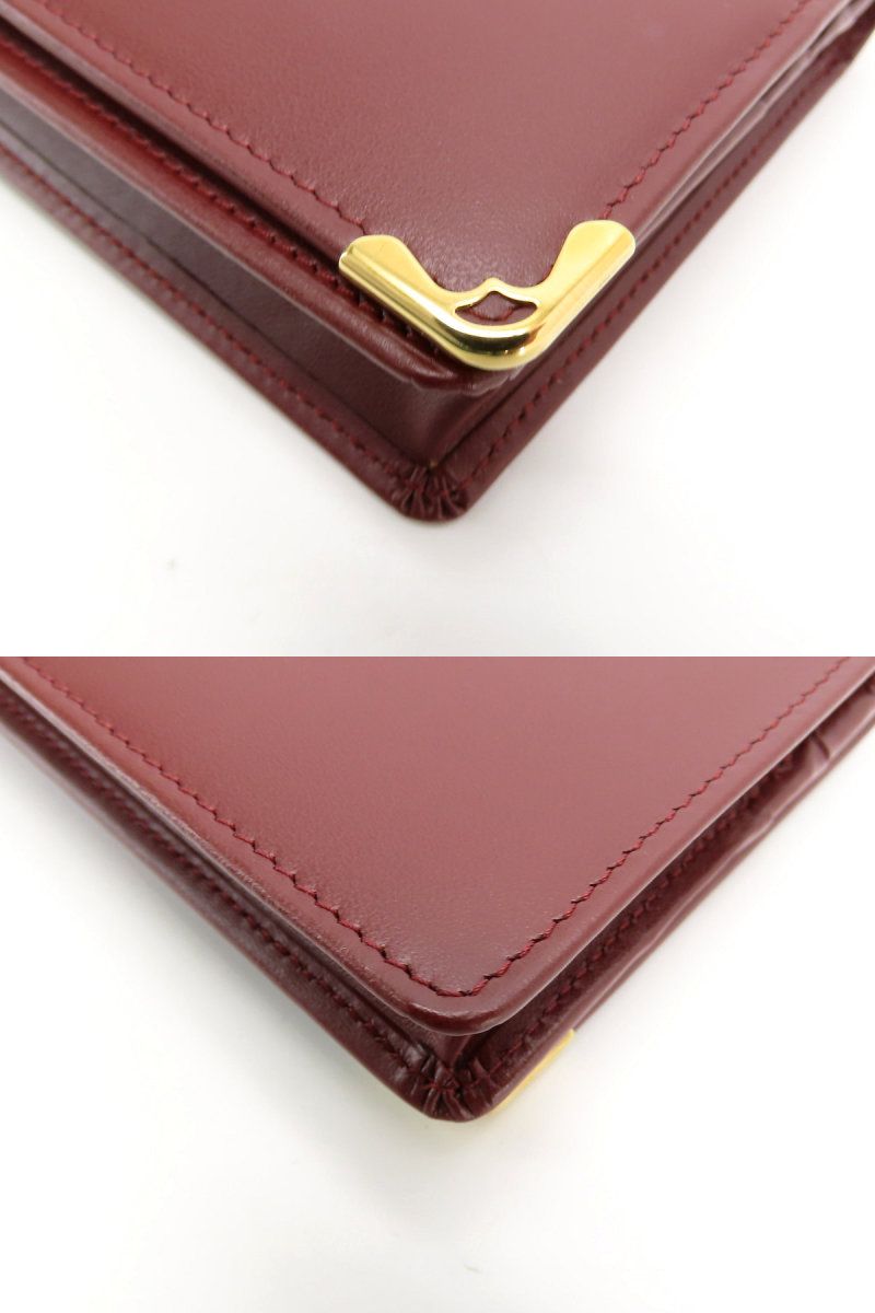 未使用 カルティエ Cartier マストドゥカルティエ インターナショナル ウォレット 二つ折り長財布 ボルドー カーフレザー L3000466 未使用】カルティエ Cartier マストドゥカルティエ インターナショナル