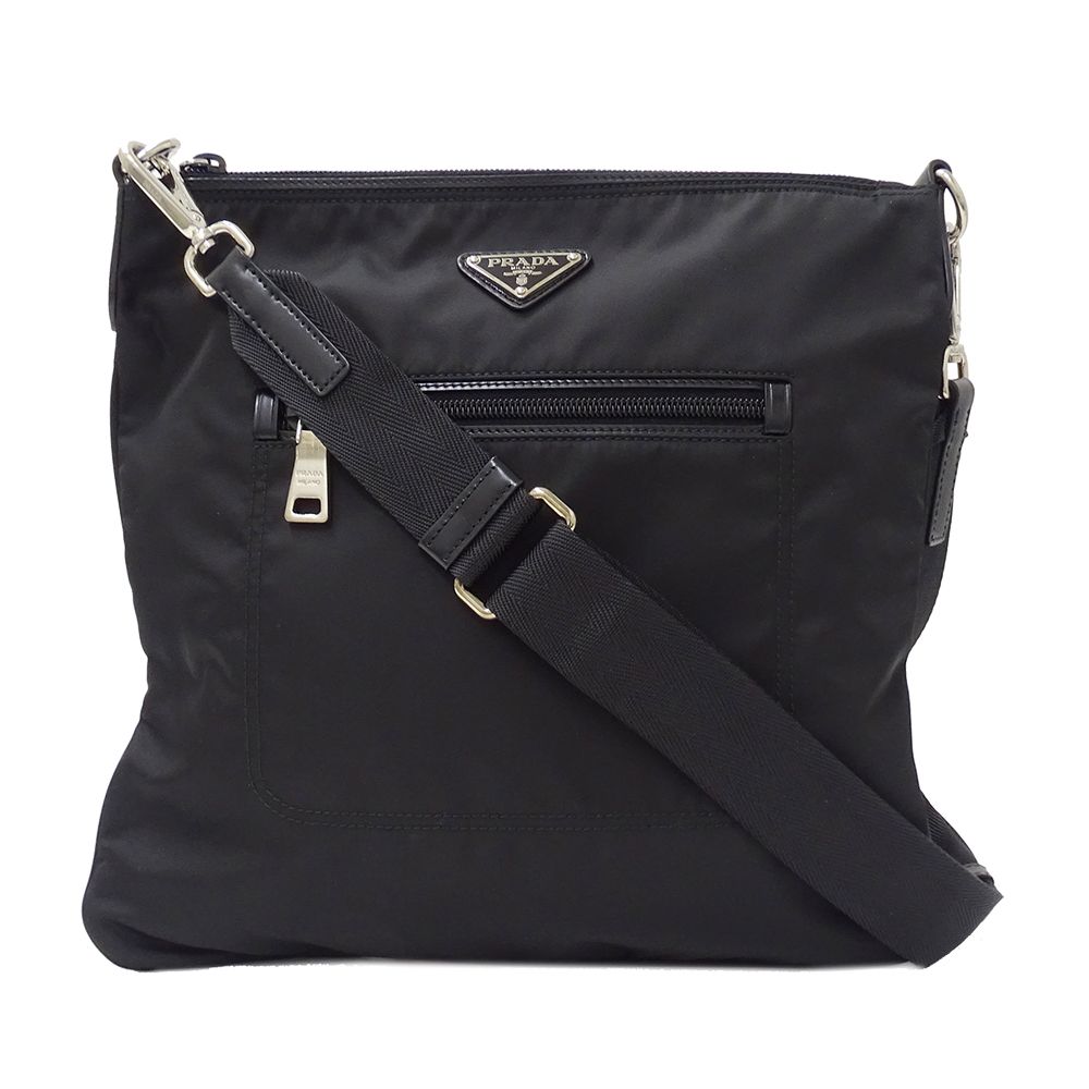プラダ PRADA バッグ レディース メンズ ブランド ショルダーバッグ ナイロン ブラック 黒 BT0715 お出かけ おしゃれ 大人 シンプル 【中古】