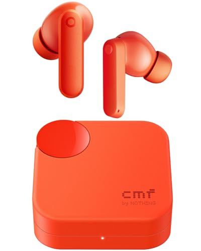 CMF by Nothing Buds 2a ワイヤレスイヤホン Bluetooth 5.4【最大35.5時間再生 IP54 防水 ノイズキャンセリング ANC Diracチューニング 4マイク ChatGPT対応】 HDマイク搭載 防塵 オレンジJu