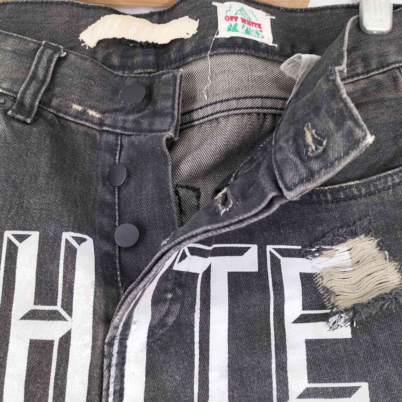 オフホワイト OFF-WHITE 初期モデル ダメージ加工 スキニーデニム