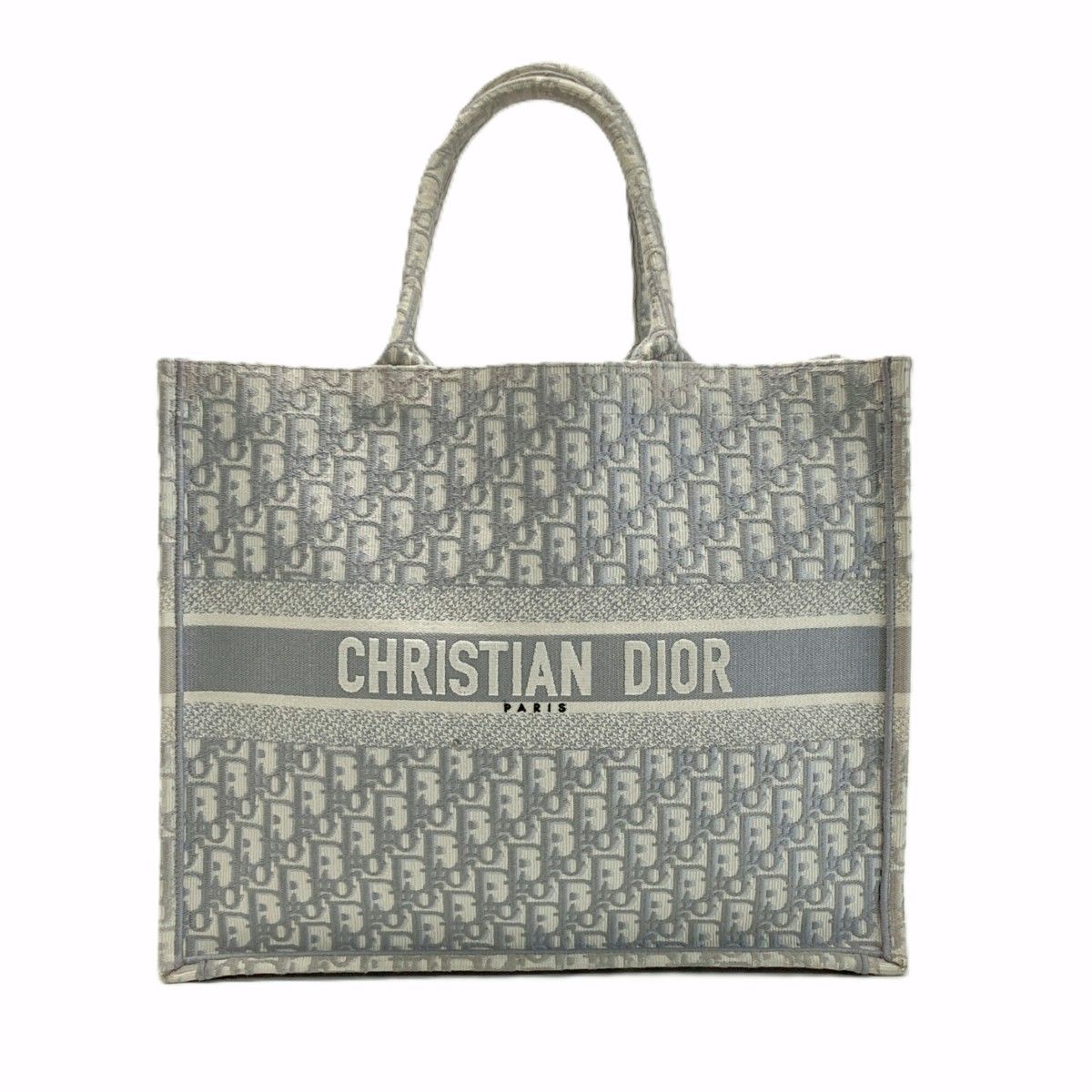 Christian Dior クリスチャンディオール ブックトート ラージ オブリーク M1286ZRIW グレー トートバッグ キャンバス