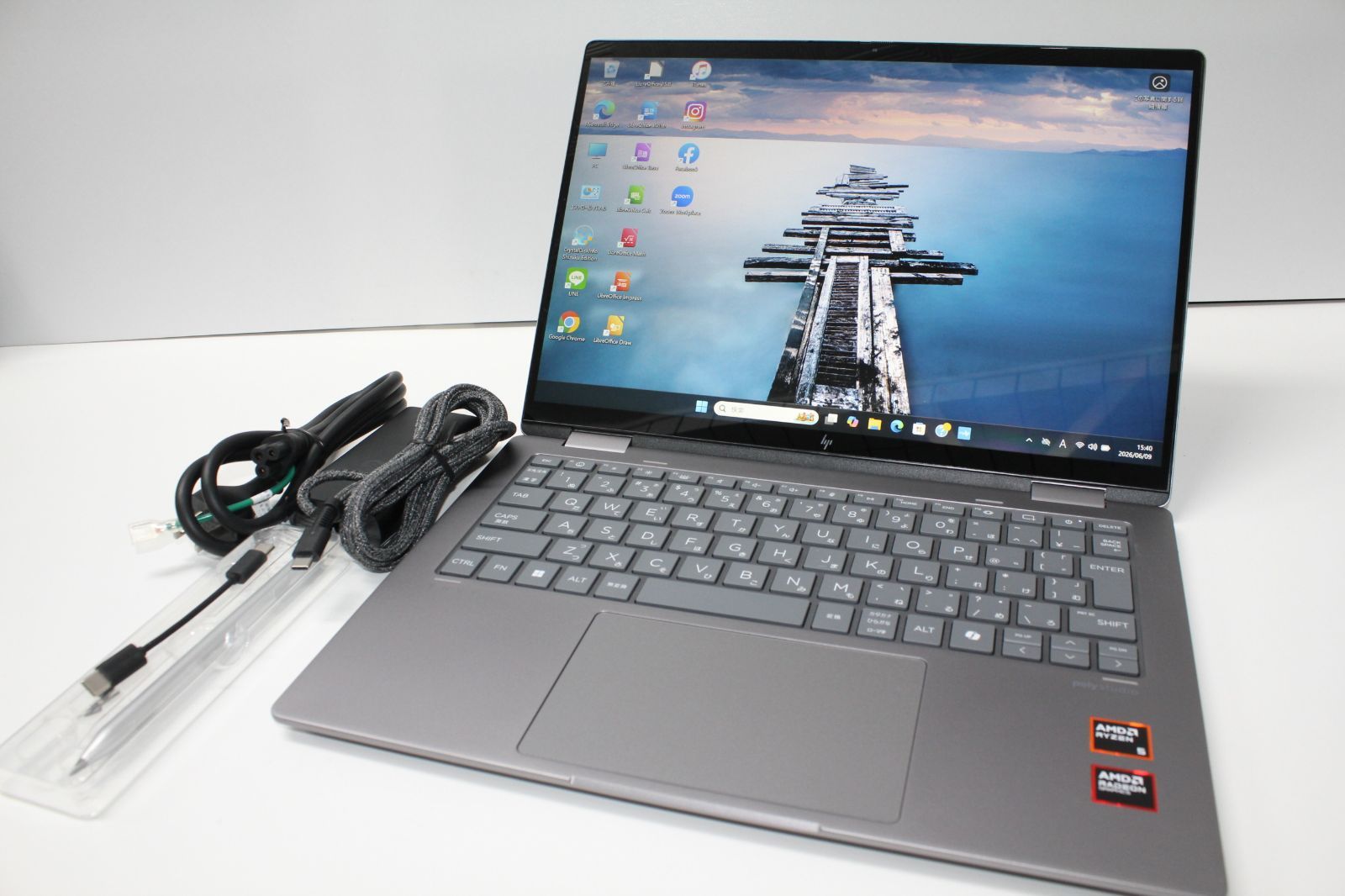 HP SSD512GB 2in1 タッチパネル タブレットPC バッテリー良好 ほぼ未
