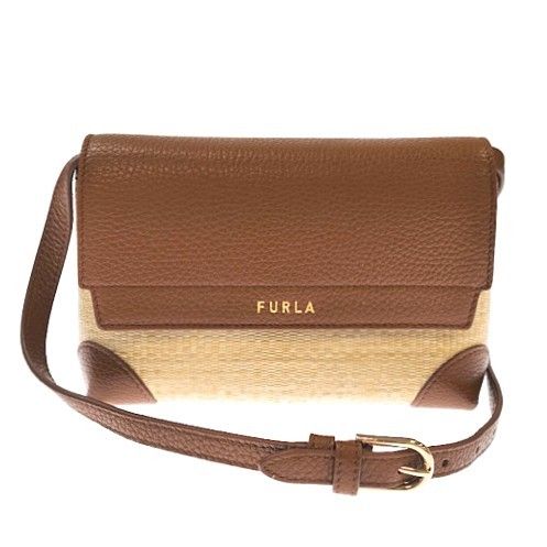 FURLA　フルラ　パイパー ラフィア クロスボディバッグ