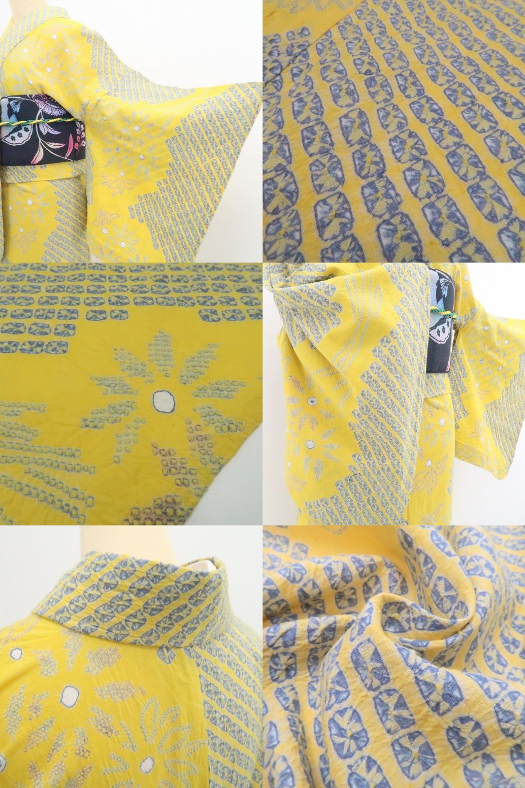 ❁tomihisa❁新品 有松鳴海絞り 綿 洗える夏着物“花の記憶に想いを馳せ
