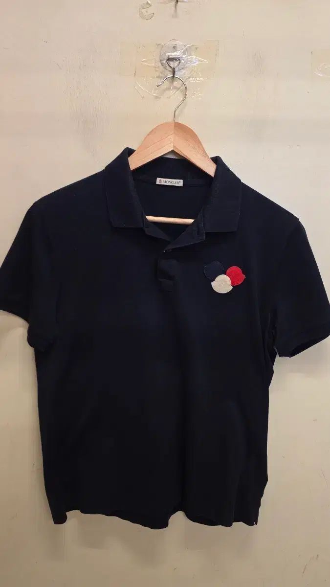 MONCLER モンクレール 三色ロゴ 半袖 ポロTシャツ Lサイズ