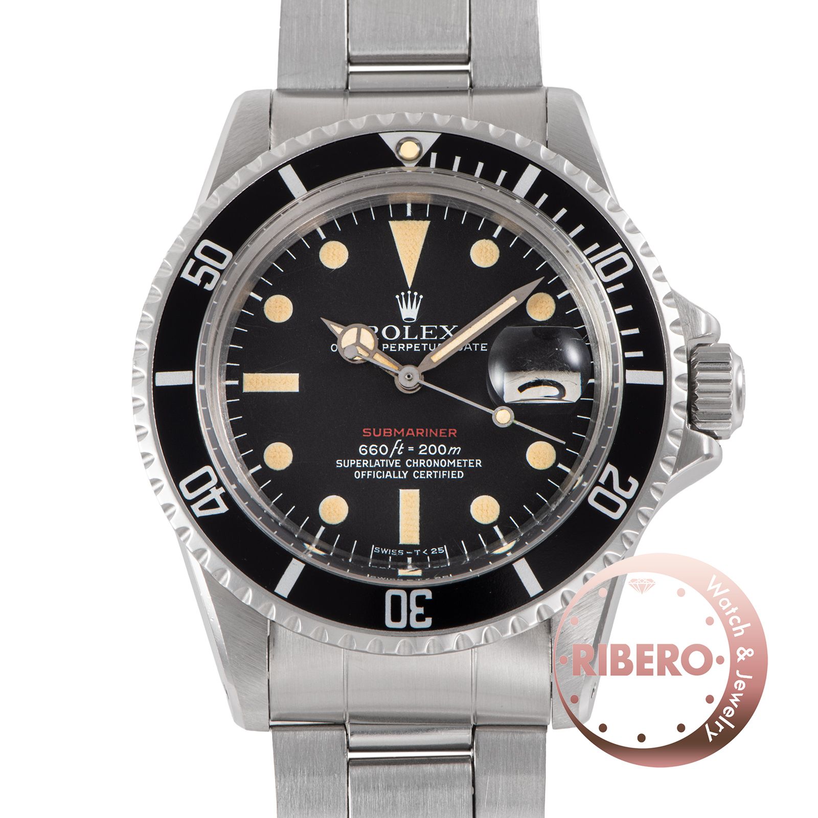 ROLEX ロレックス 赤サブマリーナデイト 1680 1973年製 Mark5ダイヤル MARK3ベゼル オープンシックス Tritium ステンレススチール【中古】