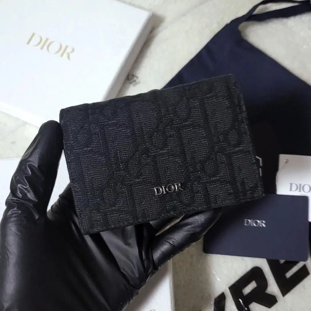 新品級/フルセット Dior ディオール オブリーク ビーズ ビジネス カードウォレット