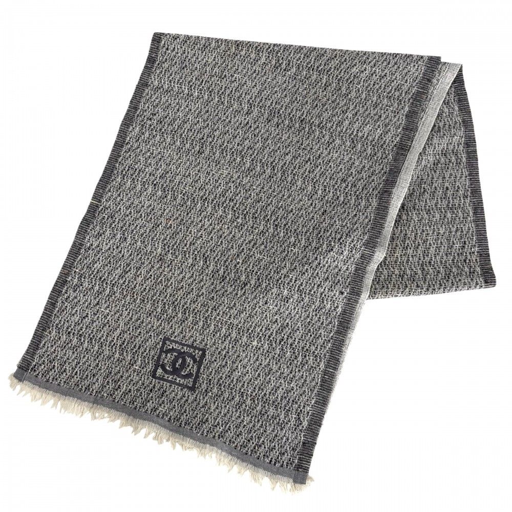 シャネル マフラー レディース ファッションアイテム ココマーク CHANEL グレー 秋 冬【中古品】