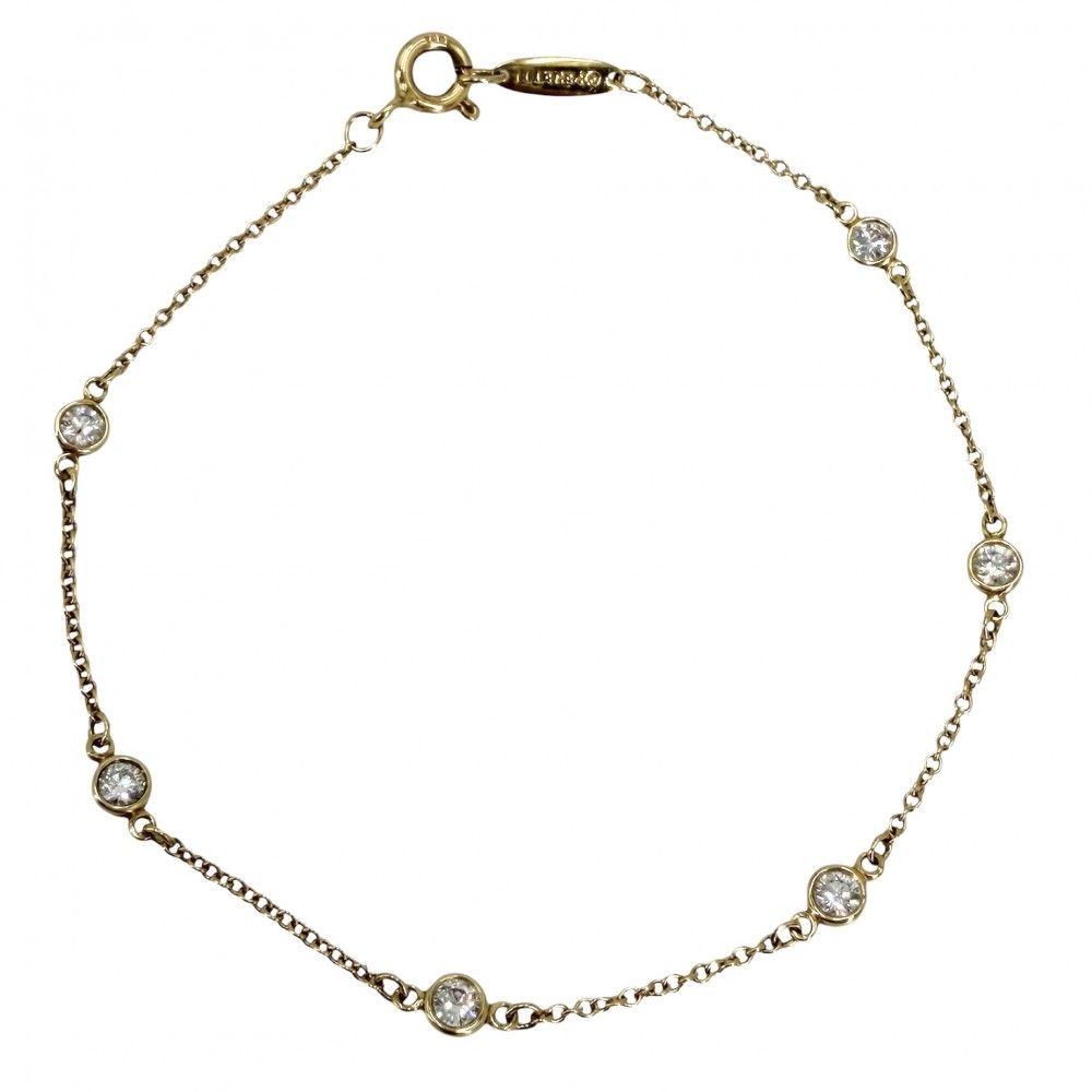ティファニー ブレスレット レディース エルサペレッティ バイザヤード アクセサリー ジュエリー 6P 18金YG Au750 TIFFANY&Co. K18イエローゴールド ダイヤモンド 約1.4g 美品【中古品】