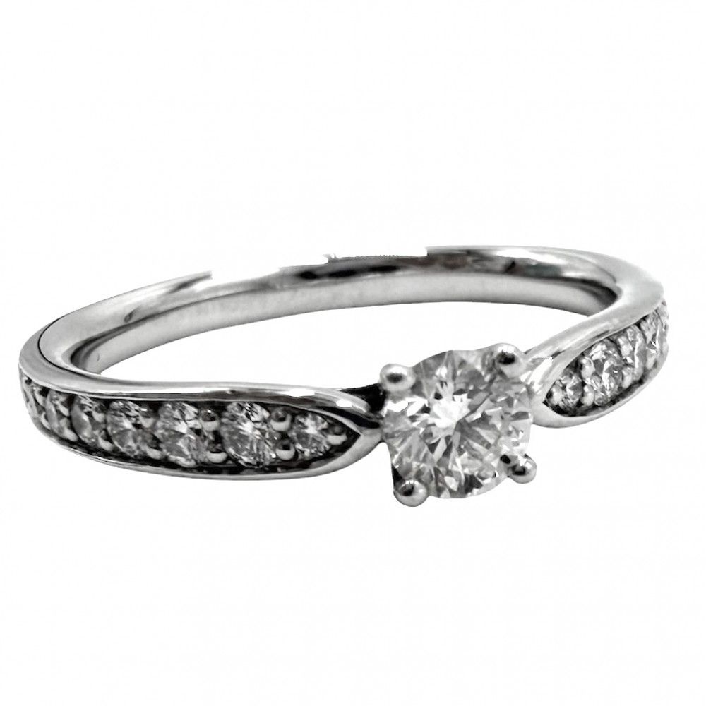 ティファニー 指輪 レディース ハーモニー　ハーフサークル リング ジュエリー アクセサリー TIFFANY&Co. Pt950プラチナ ダイヤモンド0.20ct 約8号 約3.0g【中古品】