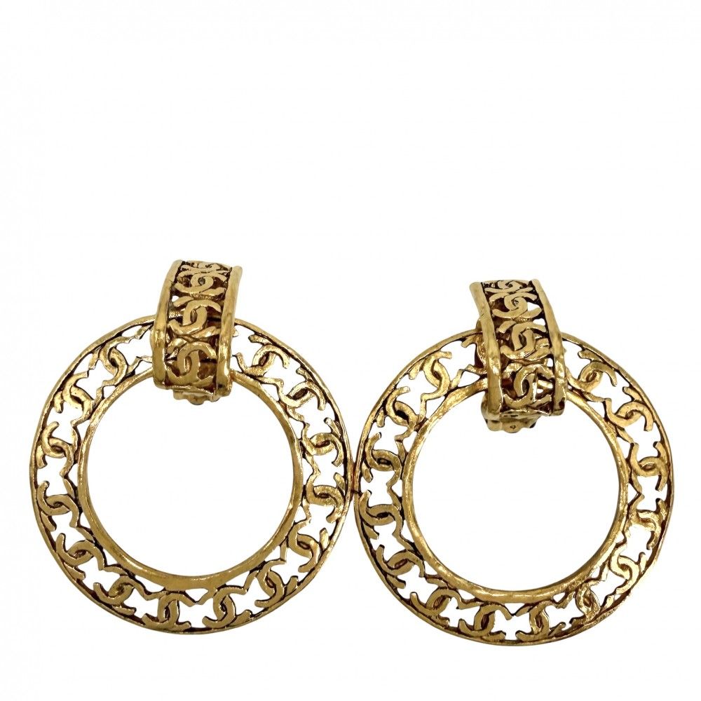 シャネル イヤリング レディース ココマーク アクセサリー ヴィンテージ ラウンド CHANEL GP 2 5 ゴールド 約31.1g 1990年【中古品】