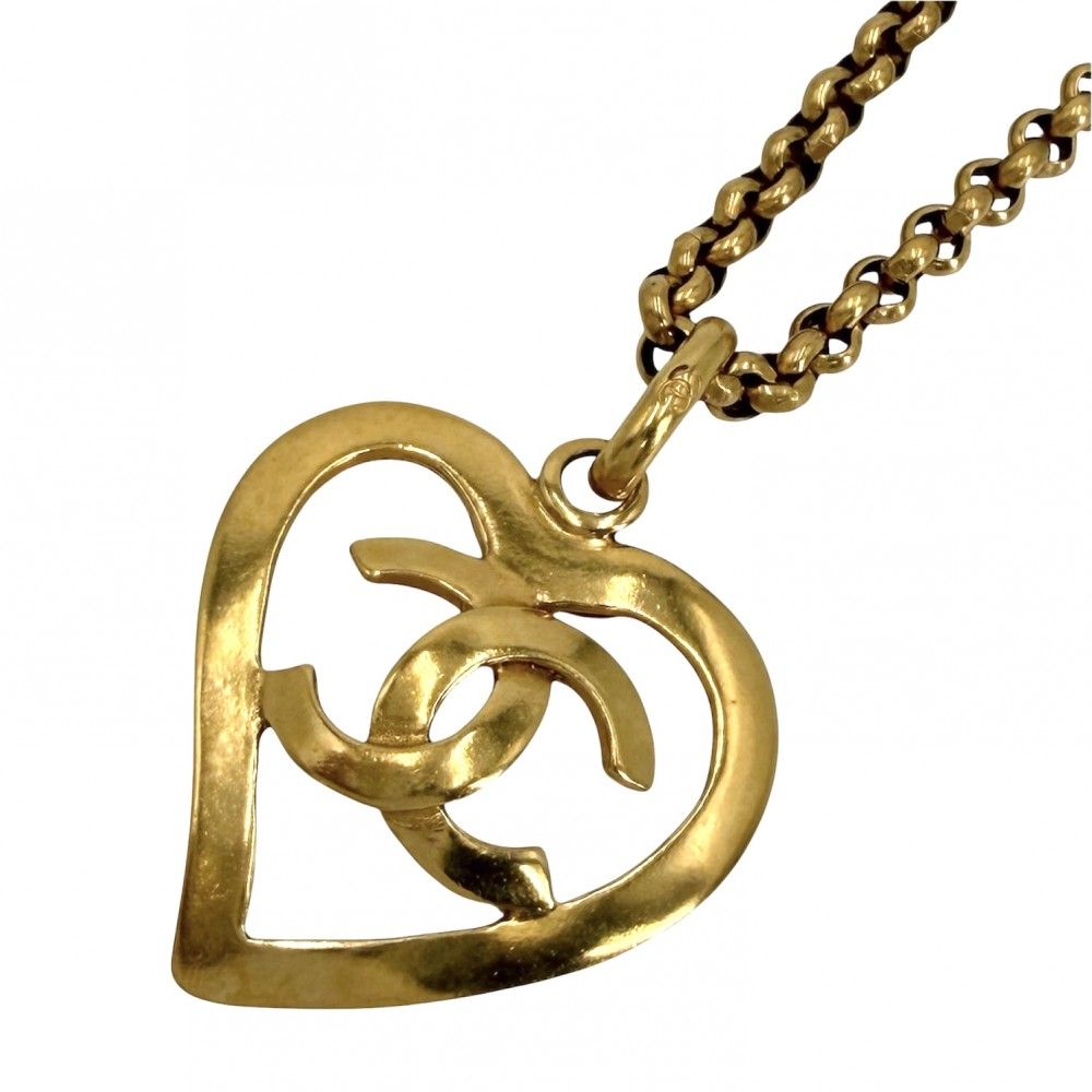 シャネル ネックレス レディース ココマーク ハート アクセサリー ヴィンテージ　 チェーン CHANEL GP 95P ゴールド 約50.4g 1995年【中古品】
