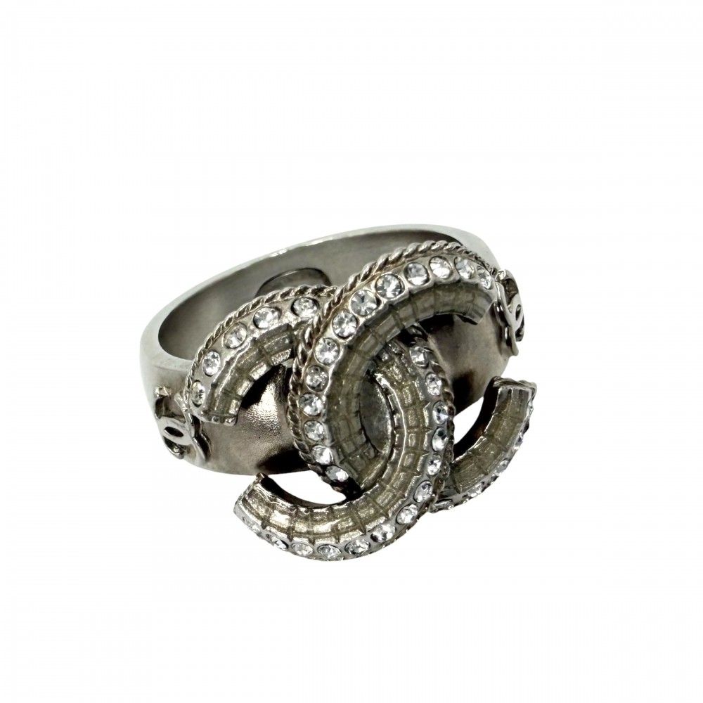 シャネル 指輪 レディース リング アクセサリー ココマーク CHANEL ラインストーン 約11.5号 14K 約5.6g 2014年【中古品】