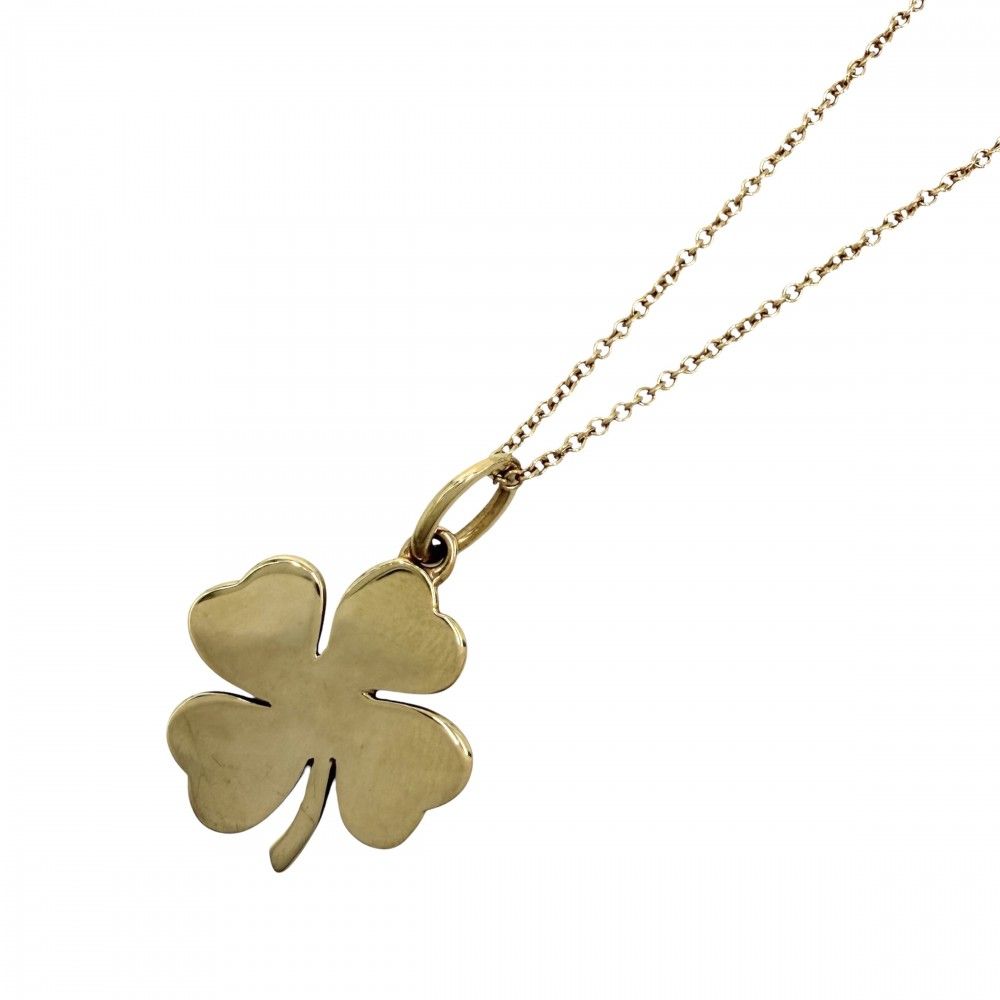 ティファニー ネックレス レディース クローバー 18金YG Au750 ジュエリー アクセサリー TIFFANY&Co. K18イエローゴールド 約5.1g【中古品】