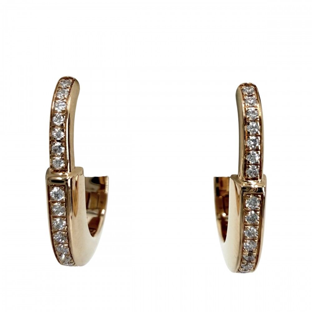 ティファニー ピアス レディース ロック アクセサリー ジュエリー 18金PG Au750 TIFFANY&Co. K18ピンクゴールド ダイヤモンド0.09ct 約7.4g 美品【中古品】
