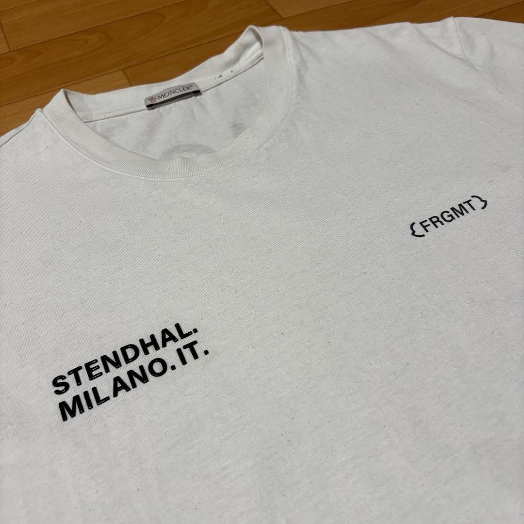 モンクレール フラグメント ホワイト Tシャツ サイズL 5S598 - メルカリ