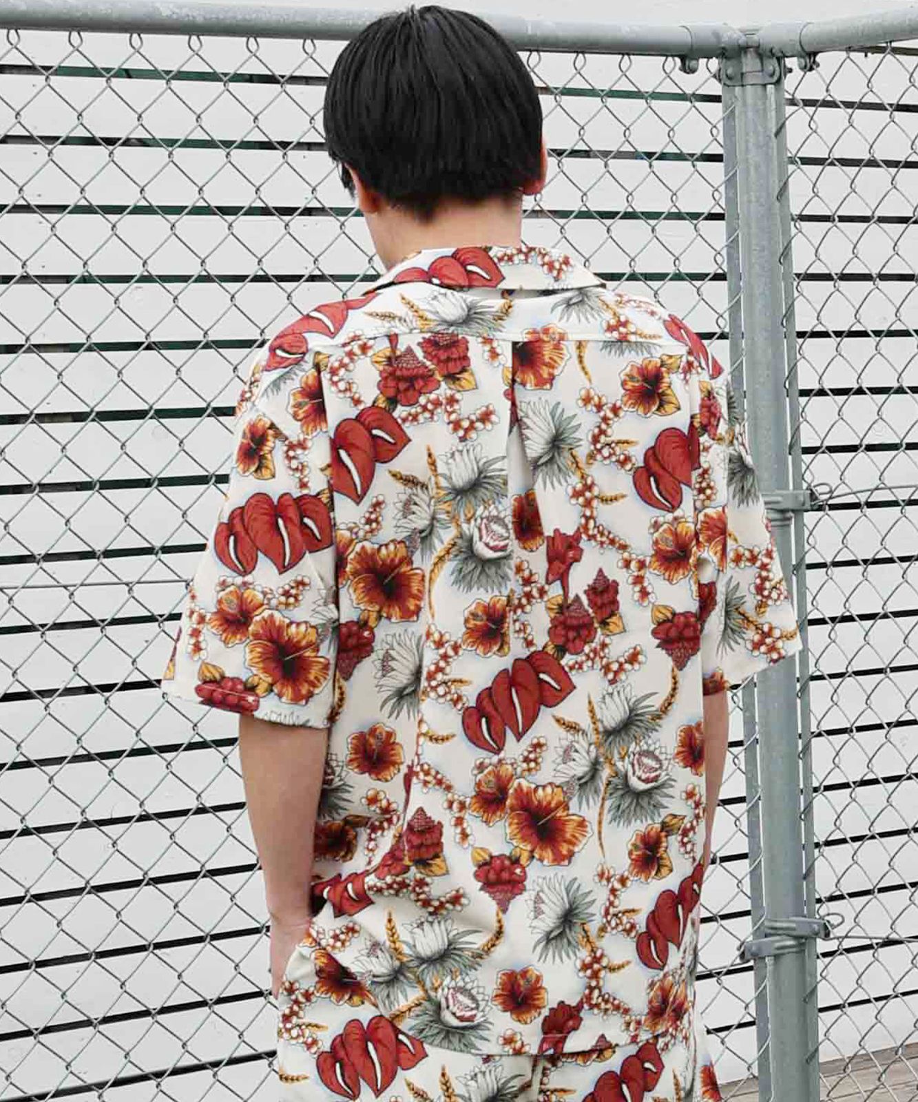 ムラスポ公式】新品 LOST ロスト 半袖 シャツ メンズ 総柄 ストレッチ 