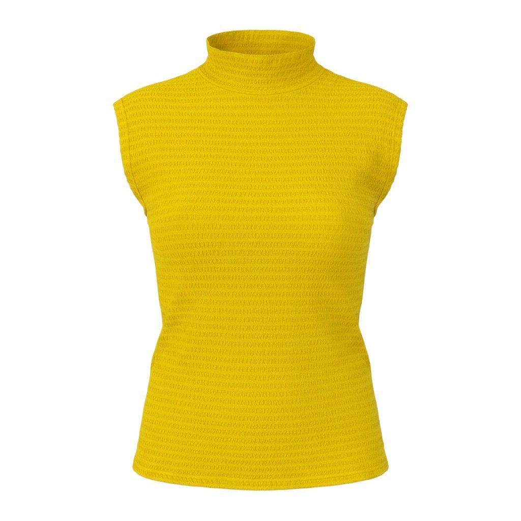 Af9 A-POC ABLE ISSEY MIYAKE エイポックエイブルイッセイミヤケ ストレッチ 半袖カットソー ショートスリーブ トップス 日本製 AP33JJ405 2 イエロー ウール ナイロン レディースo07t
