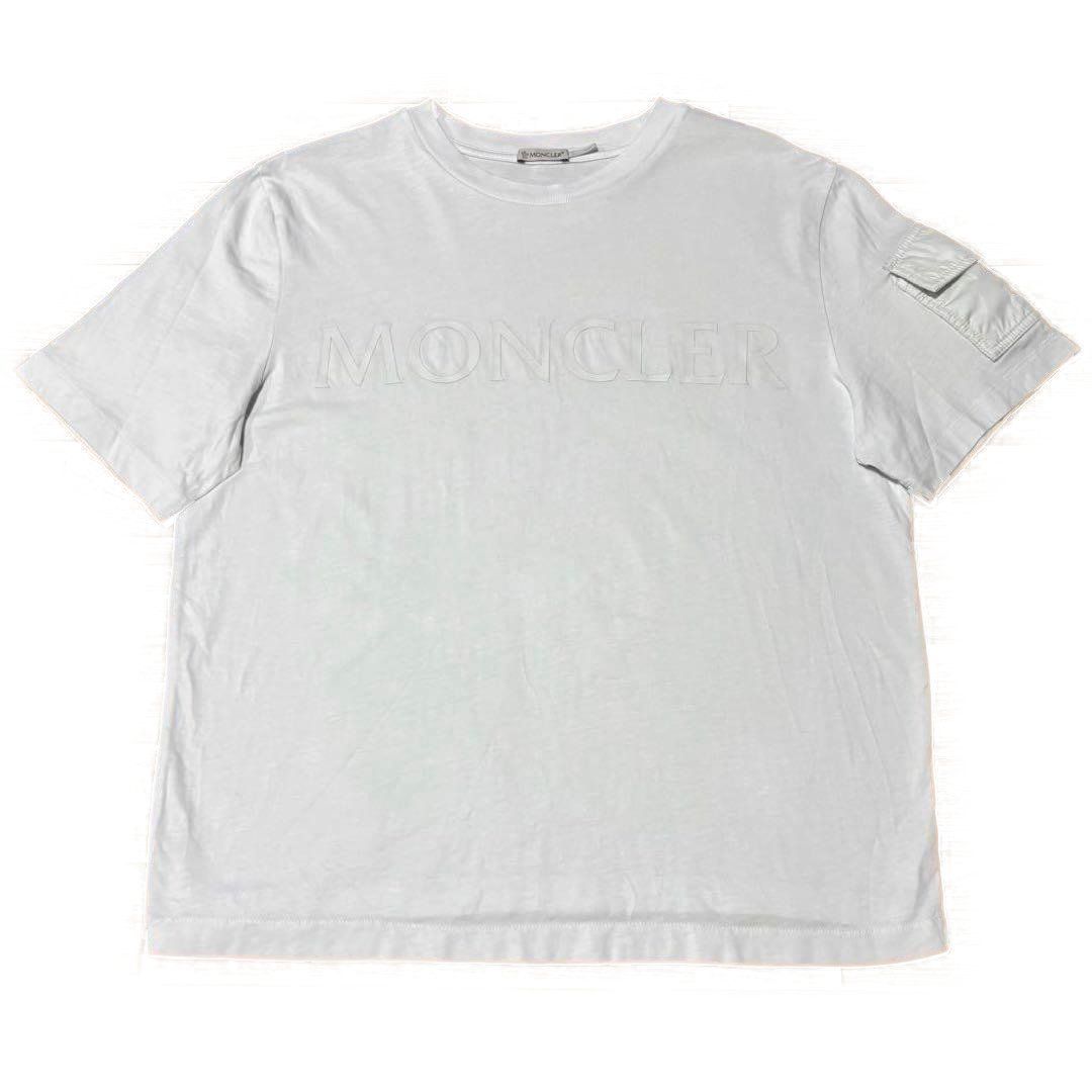 モンクレール ポケットロゴ ホワイト XL 白 Tシャツ 5S599 - メルカリ