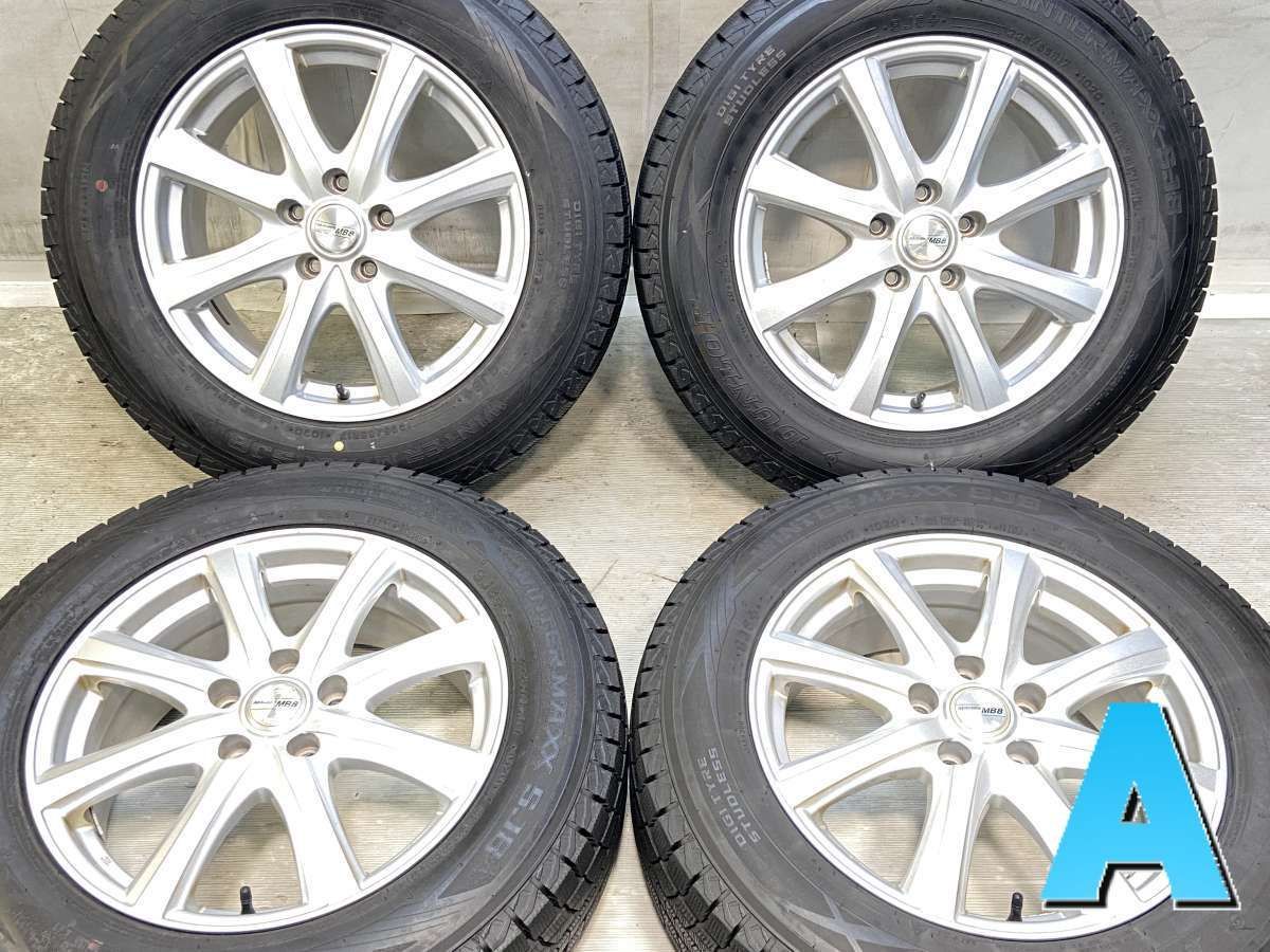 225/65R17 ダンロップ ウィンターマックス SJ8+ 　 MACBES MB8 17x7.0 48 114.3-5穴 中古タイヤ スタッドレスタイヤ ホイールセット 4本セット w17260517907