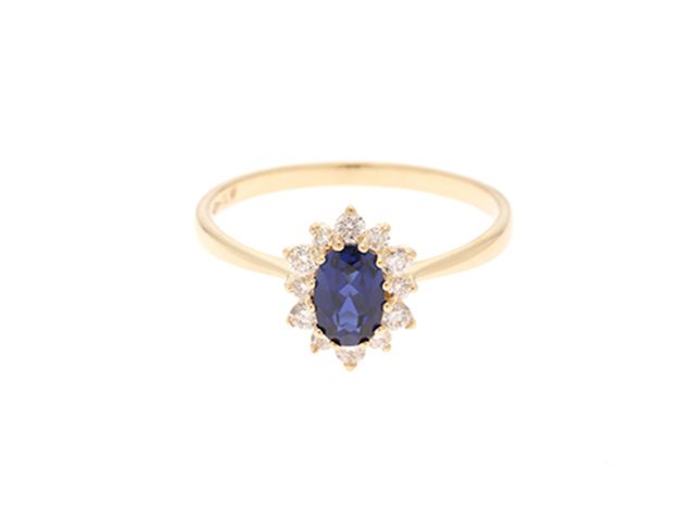 JEWELRY ジュエリー 貴金属･宝石 サファイア リング 指輪 K18イエローゴールド サファイア 12号 1.7g 2143300235425【中古】200