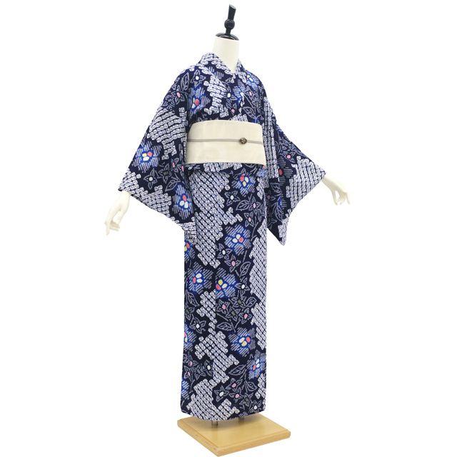 中古】 有松 浴衣 本場有松鳴海絞り 夏物 リサイクル ゆかた 絞り 木綿