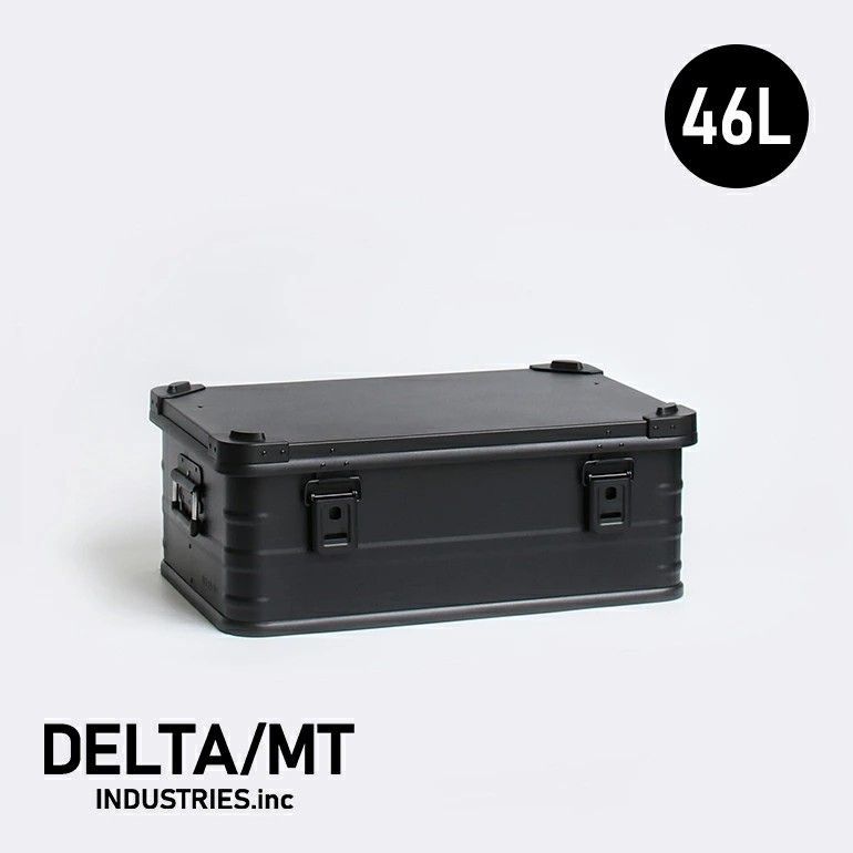 【新品】【1点販売】DELTA/MT[デルタエムティ]ExtremeX 39 アルミコンテナ（ブラック 46L）[アルミコンテナ 収納ボックス ストレージ ケース 持ち手付 スタッキング 保管 整理収納 シンプル インテリア ガレージ アウトドア]