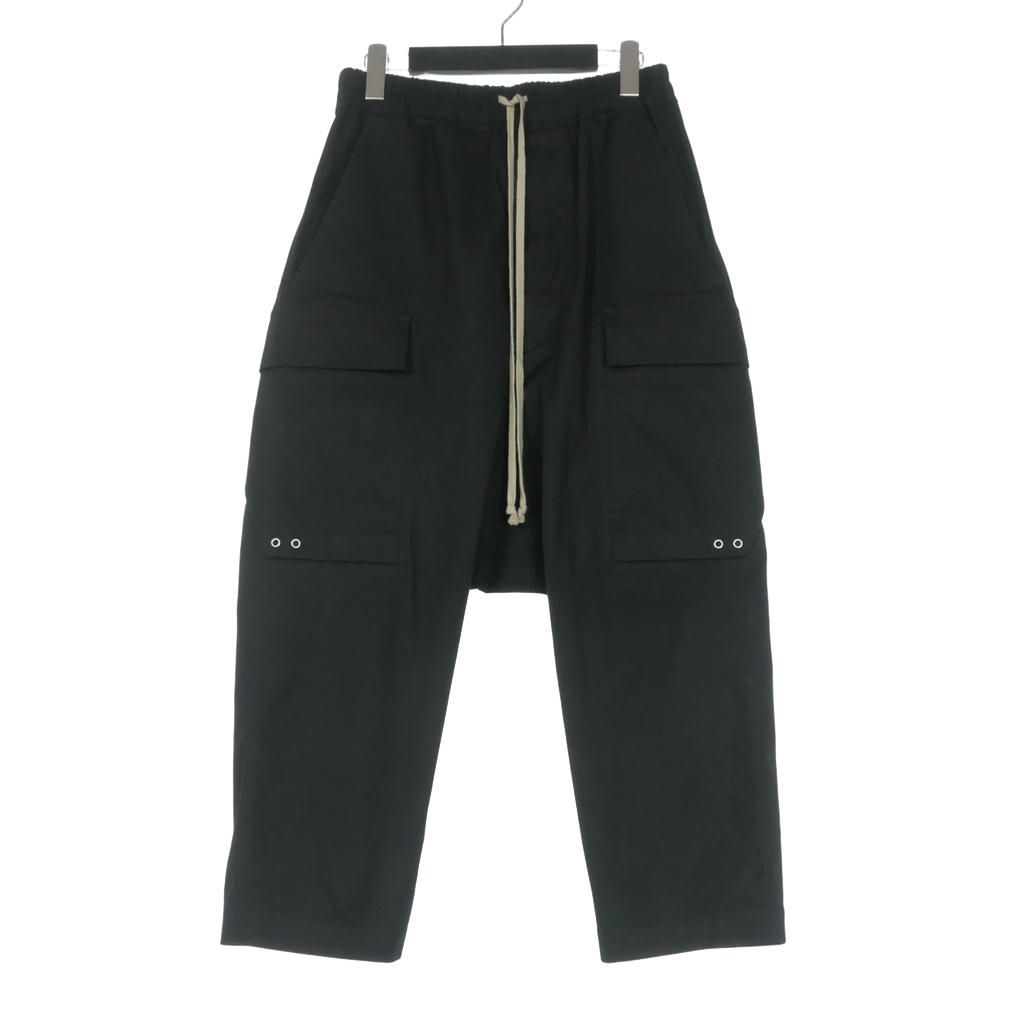 リックオウエンス Rick Owens 23SS Cargo Pants サルエルカーゴパンツ クロップド 44 ブラック 黒 RU01C4385-TE 国内正規