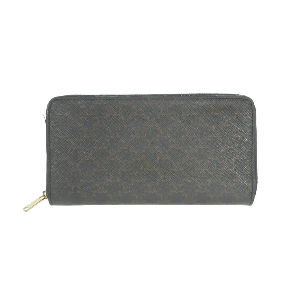 セリーヌ CELINE トリオンフ キャンバス ラージジップウォレット 長財布 ブラウン 茶 10B55