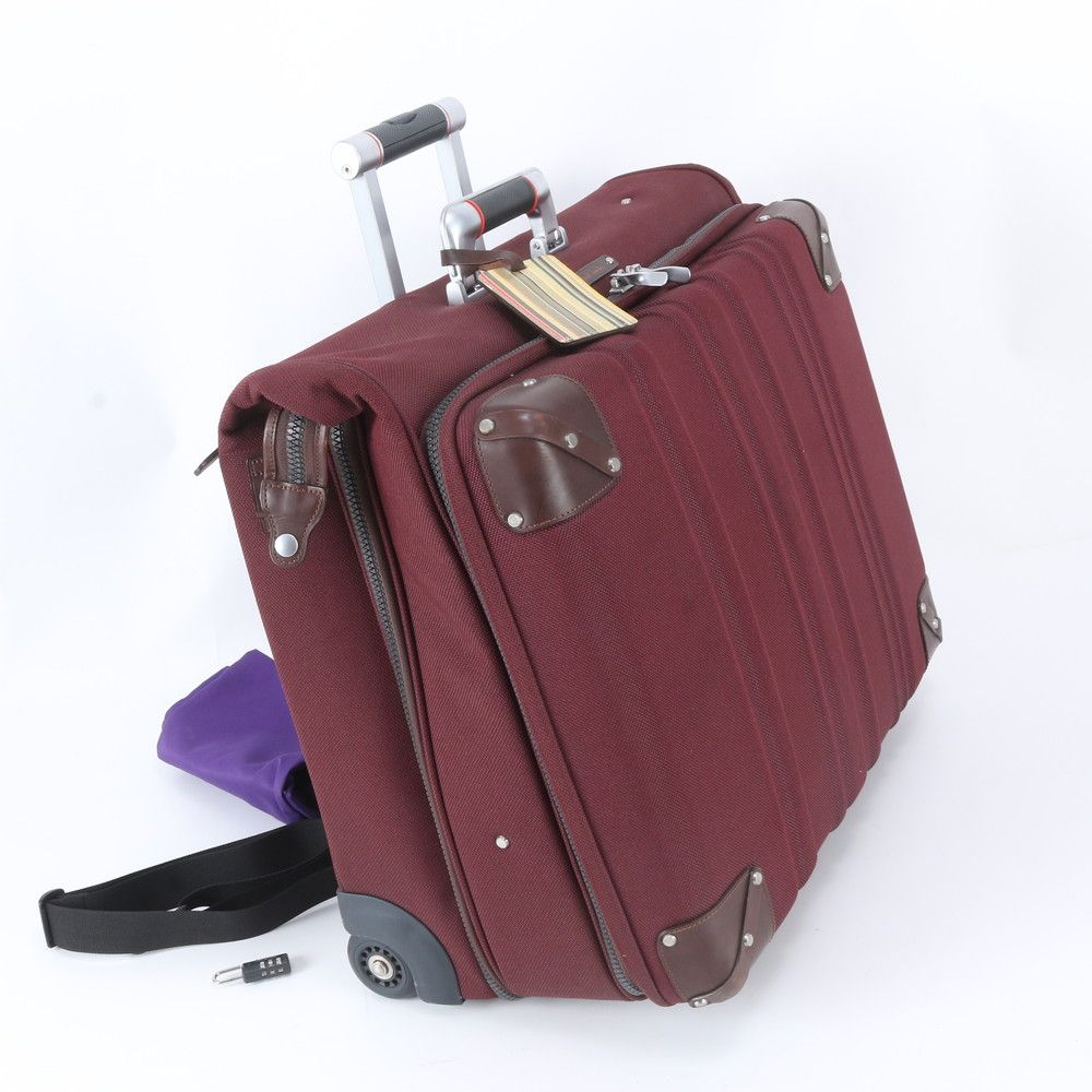 美品 ポールスミス ストライプ柄 スーツケース キャリーケース バッグ 出張 旅行 トランク 本革 ブランド メンズ RBM EE23-6【中古】