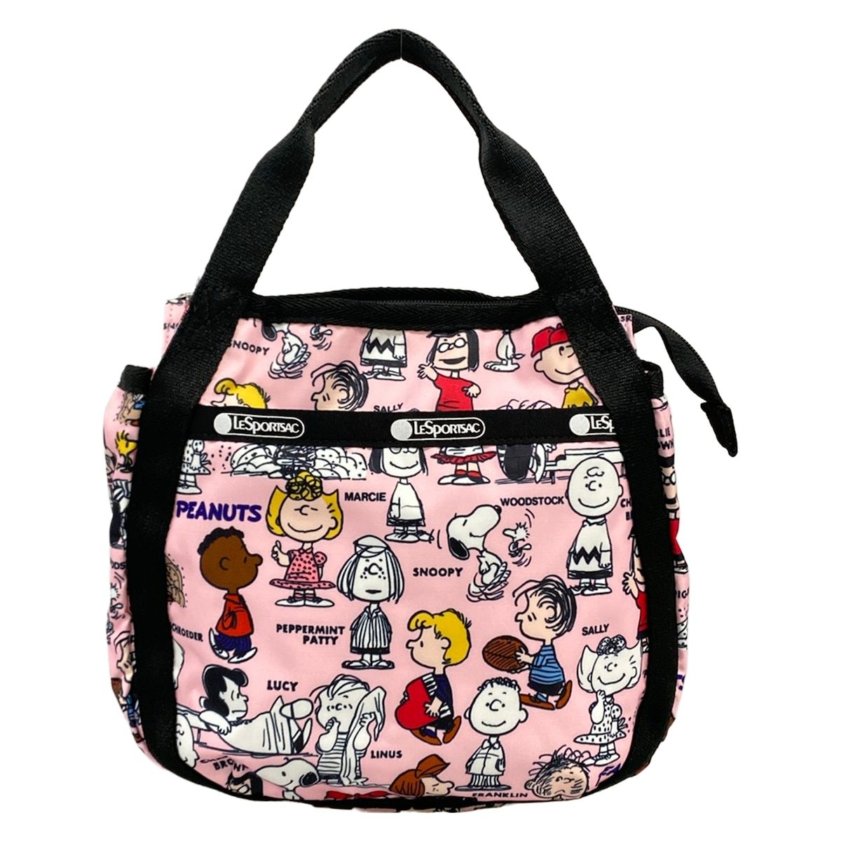 LESPORTSAC(レスポートサック) ハンドバッグ美品 - ライトピンク×マルチ PEANUTSコラボ
