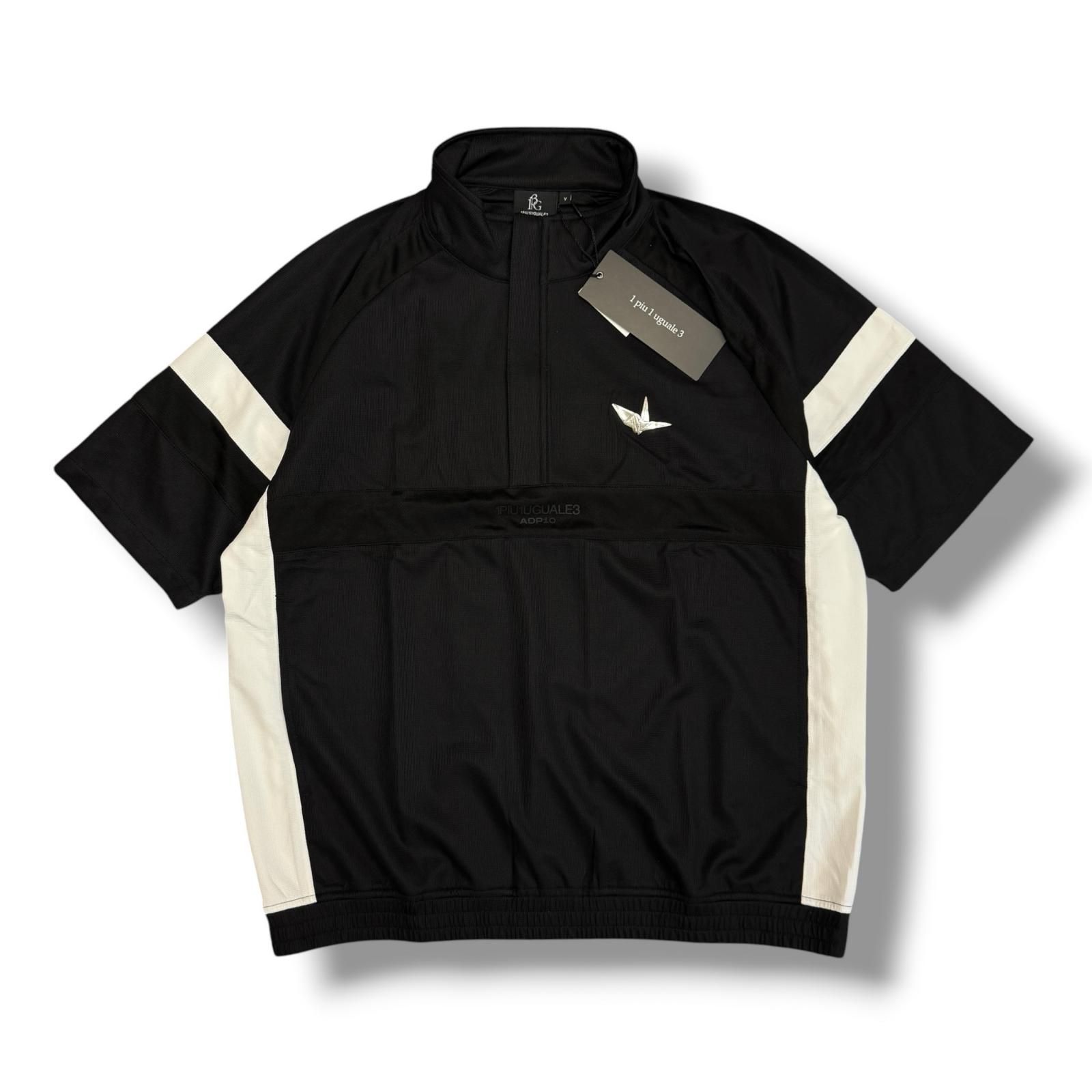 参考上代71500円 未使用 1PIU1UGUALE3 GOLF ADP GOLF SPORTS 3D HALF ZIP S/S ハーフジップ シャツ ウノピュウノウグァーレトレ ゴルフ GDB019 GNU029 ブラック V （18252M）