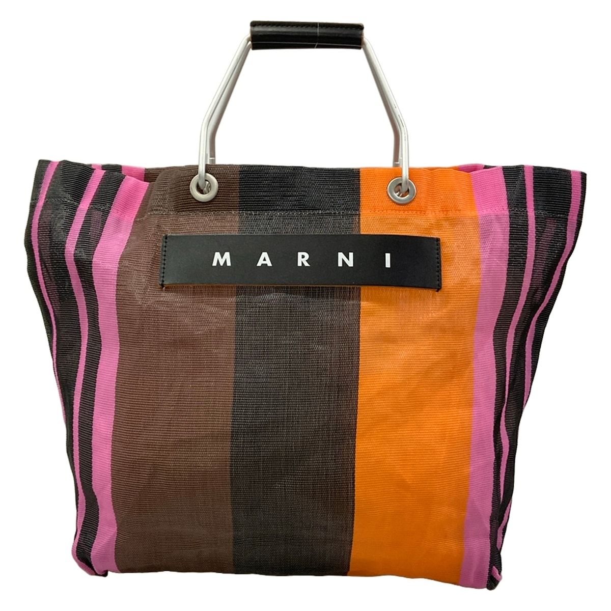 MARNI(マルニ) トートバッグ マルニマーケット ストライプ バッグ 黒 