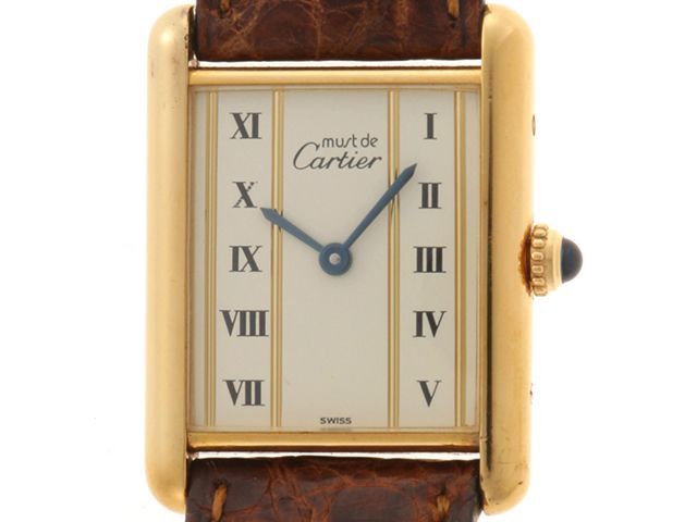 CARTIER カルティエ ウォッチ マストタンクLM 時計 W1002653 腕時計 シルバー925 SV925/レザー アイボリー レディース【中古】